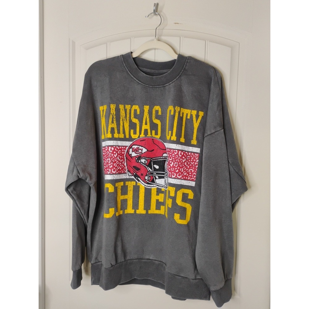 NFL Kansas City Chiefs Gameday Couture Crewneck Sweatshirt Sz Large Flawed